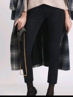 NEW Dark Navy Blue pant Slim Tapered Cotton Trouser Made in Italy Size 25 XS S